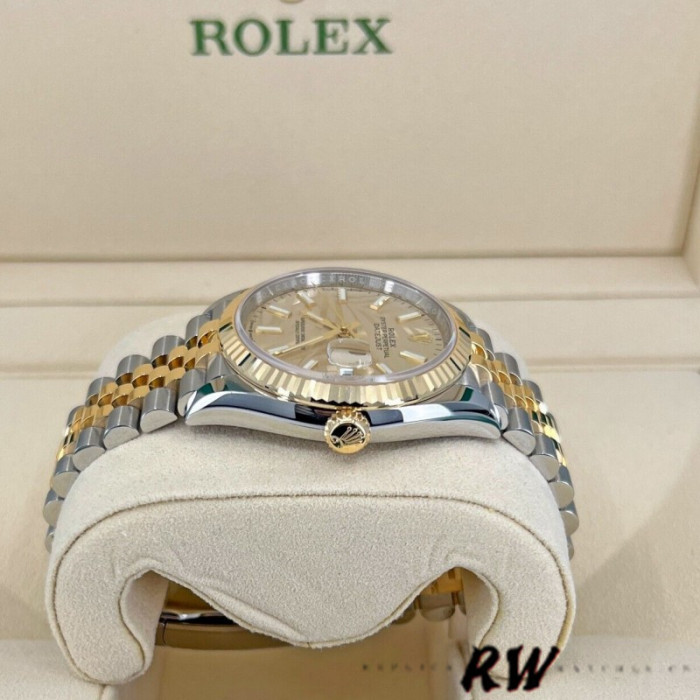 Rolex Datejust 126233 Golden Palm Motif Dial Fluted Bezel 36MM Unisex Replica Watch