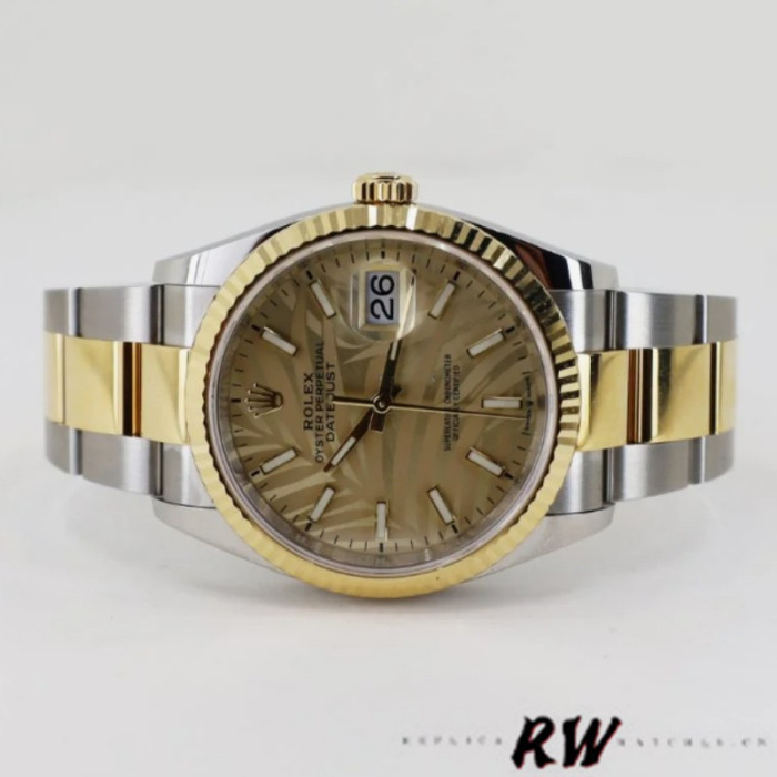 Rolex Datejust 126233 Golden Palm Motif Dial 36MM Unisex Replica Watch
