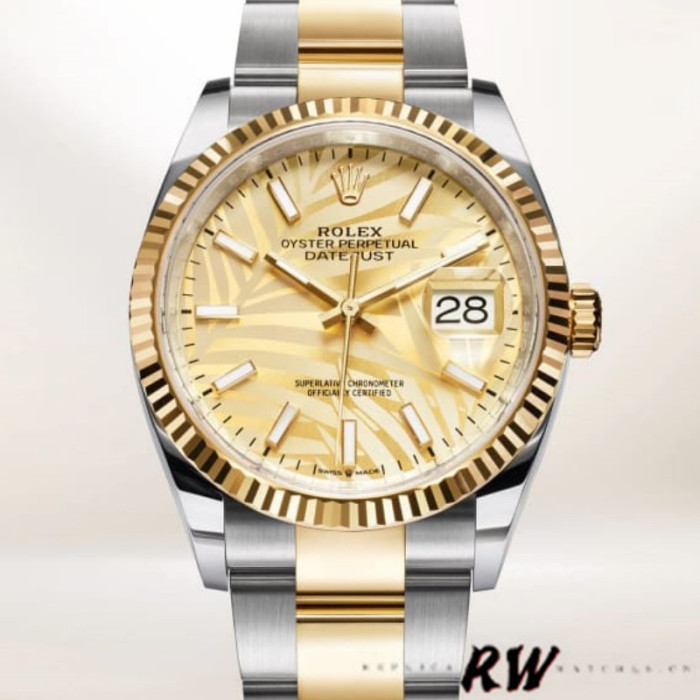 Rolex Datejust 126233 Golden Palm Motif Dial 36MM Unisex Replica Watch