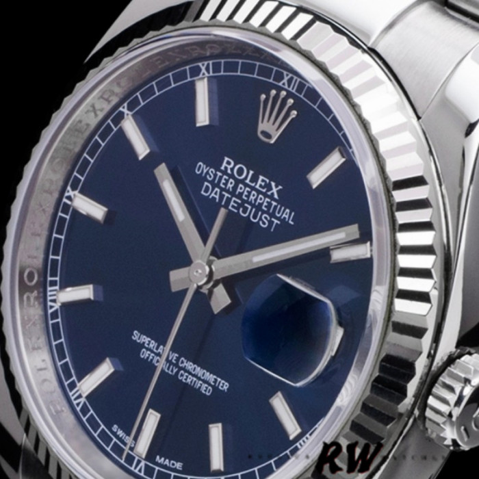 Rolex Datejust 126234 Blue Index Dial Stainless Steel 36MM Unisex Replica Watch