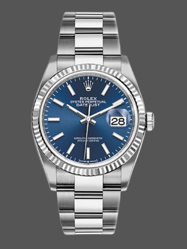 Rolex Datejust 126234 Blue Index Dial Stainless Steel 36MM Unisex Replica Watch