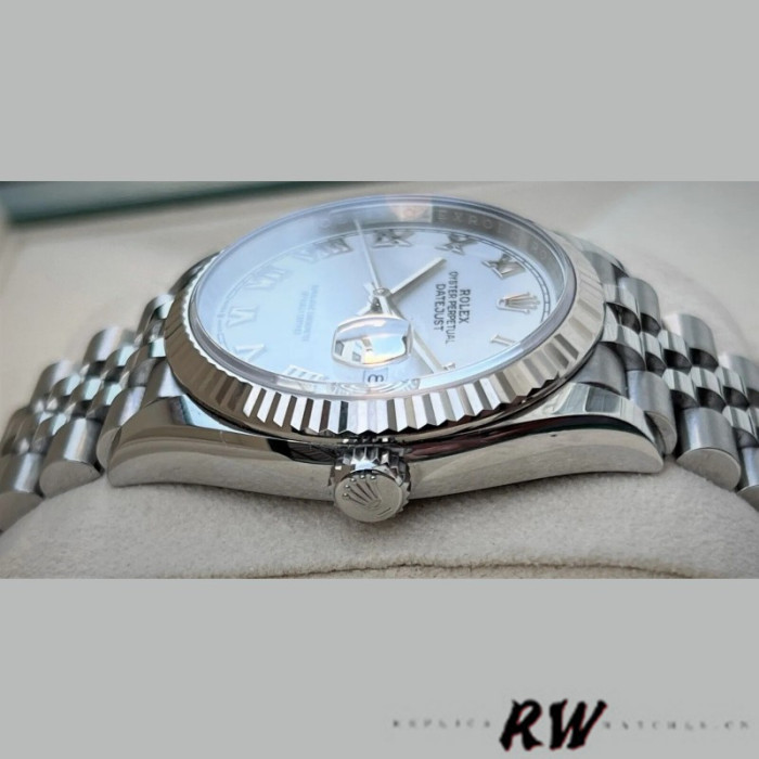 Rolex Datejust 126234 Fluted Bezel White Roman Dial 36MM Unisex Replica Watch