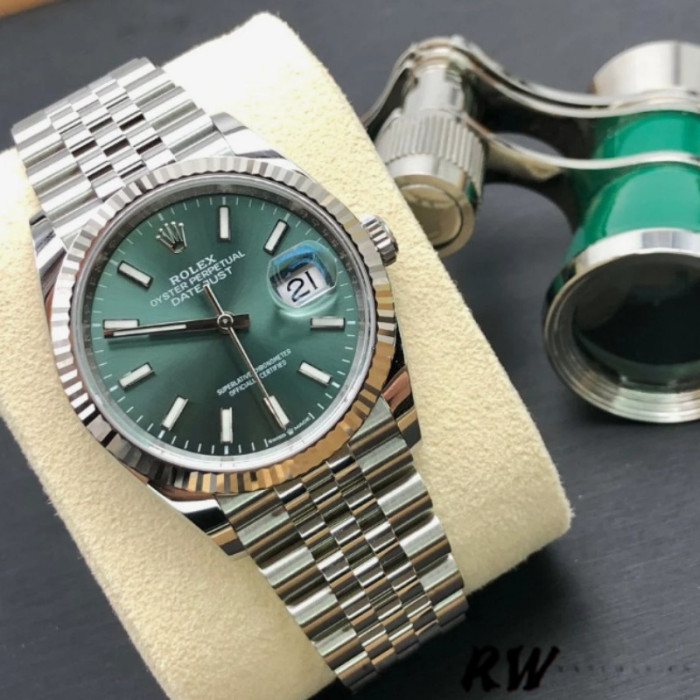 Rolex Datejust 126234 Stainless Steel Mint Green Dial 36MM Unisex Replica Watch
