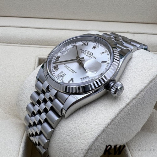 Rolex Datejust 126234 Silver Diamond Roman Dial 36MM Unisex Replica Watch