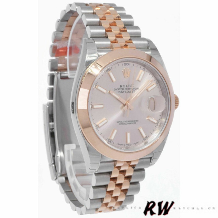 Rolex Datejust 126301 Rose Gold Sundust Index Dial 41MM Mens Replica Watch