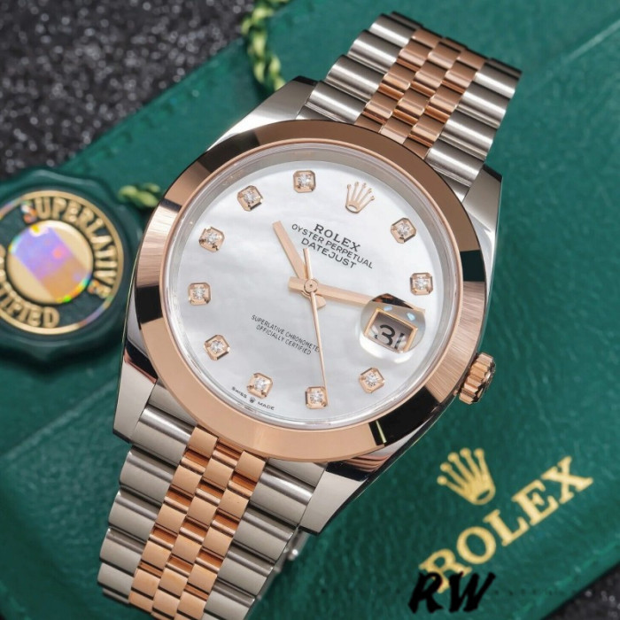 Rolex Datejust 126301 Rose Gold Sundust Diamonds Dial 41MM Mens Replica Watch