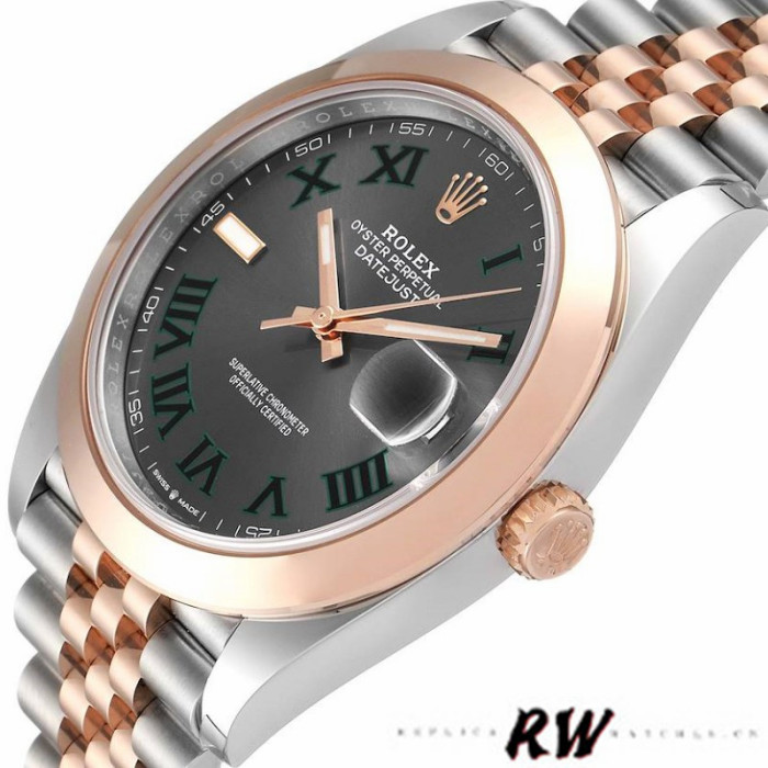 Rolex Datejust 126301 Rose Gold Slate Grey Wimbledon Dial 41MM Mens Replica Watch