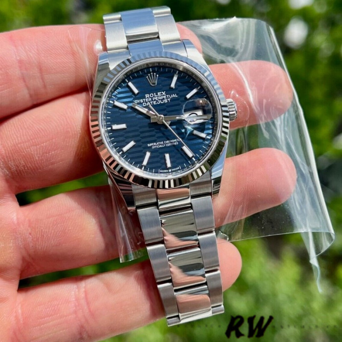 Rolex Datejust 126334 Fluted Bezel Blue Fluted-motif Dial 41MM Mens Replica Watch