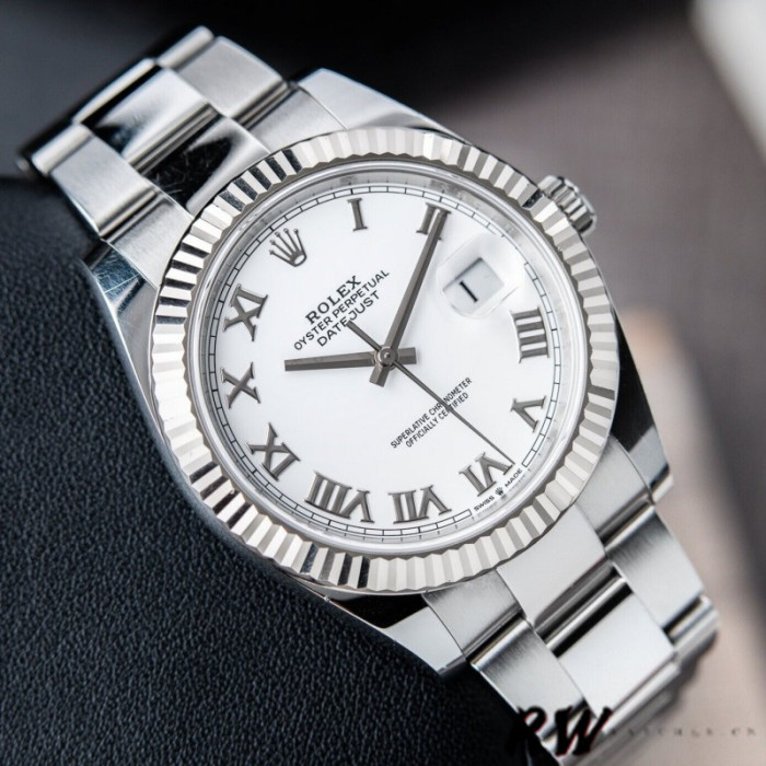 Rolex Datejust 126334 Fluted Bezel White Roman Numeral Dial 41MM Mens Replica Watch