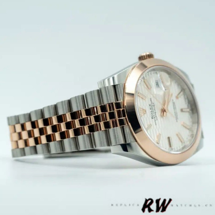 Rolex Datejust 126301 Rose Gold Silver Fluted Motif Dial 41MM Mens Replica Watch