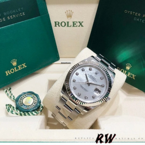 Rolex Datejust 126334 Fluted Bezel White MOP Dial 41MM Mens Replica Watch