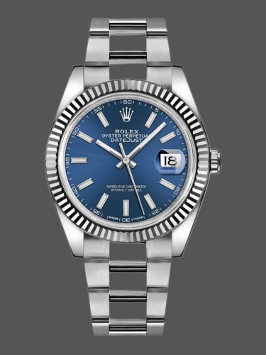 Rolex Datejust 126334 Fluted Bezel Blue Dial 41MM Mens Replica Watch