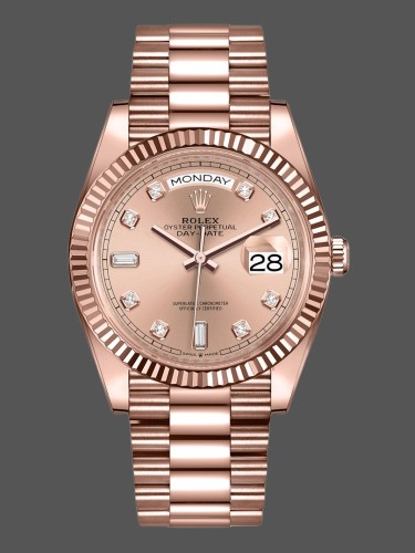 Rolex Day-Date 128235 Everose Gold Pink Rose Dial 36MM Unisex Replica Watch