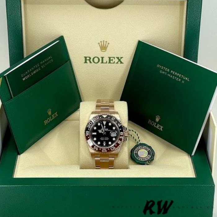 Rolex GMT-Master II 126715CHNR Black Dial Everose case 40MM Mens Replica Watch