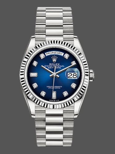 Rolex Day-Date 128239 Blue Ombre Diamond Dial 36MM Unisex Replica Watch