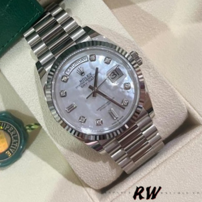 Rolex Day-Date 128239 White Gold Mother of Pearl Dial 36MM Unisex Replica Watch