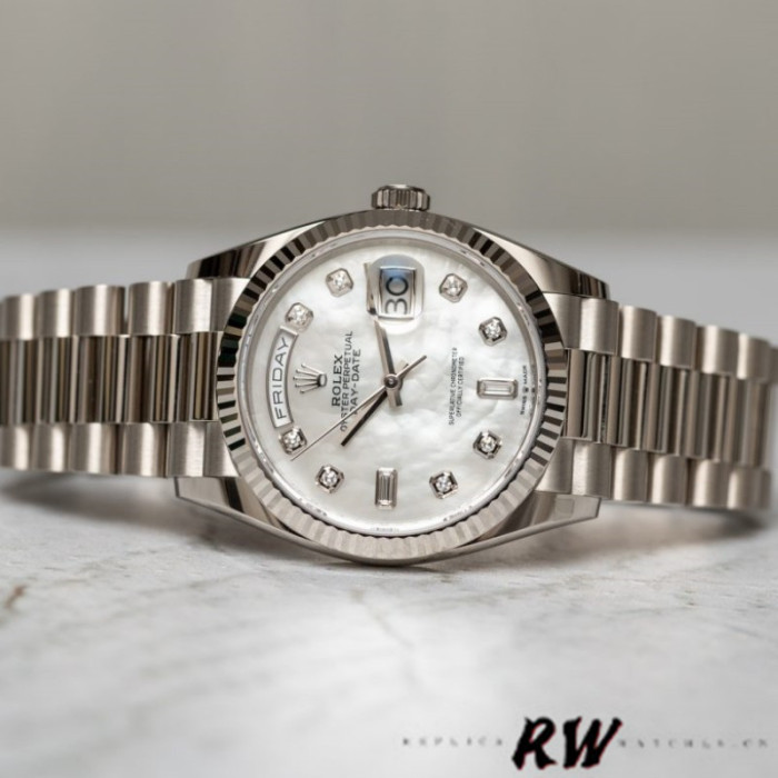 Rolex Day-Date 128239 White Gold Mother of Pearl Dial 36MM Unisex Replica Watch