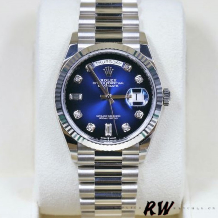 Rolex Day-Date 128239 Blue Ombre Diamond Dial 36MM Unisex Replica Watch