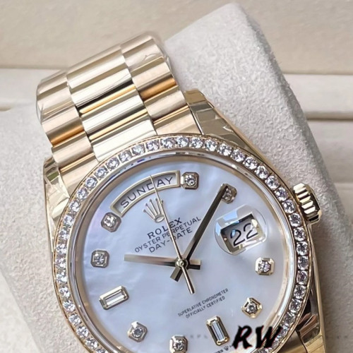 Rolex Day Date 128348RBR MOP Yellow Gold 36MM Unisex Replica Watch