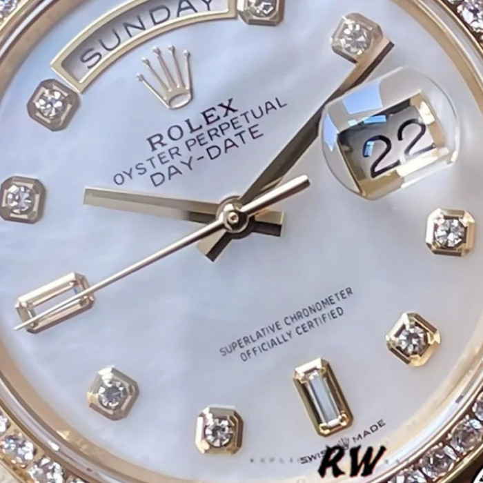 Rolex Day Date 128348RBR MOP Yellow Gold 36MM Unisex Replica Watch