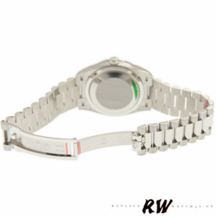 Rolex Day-Date 128349RBR Silver Index Dial Diamond Bezel 36MM Unisex Replica Watch