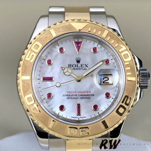 Rolex Yachtmaster 16623 Steel Yellow Gold White MOP Dial 40MM Mens Replica Watch
