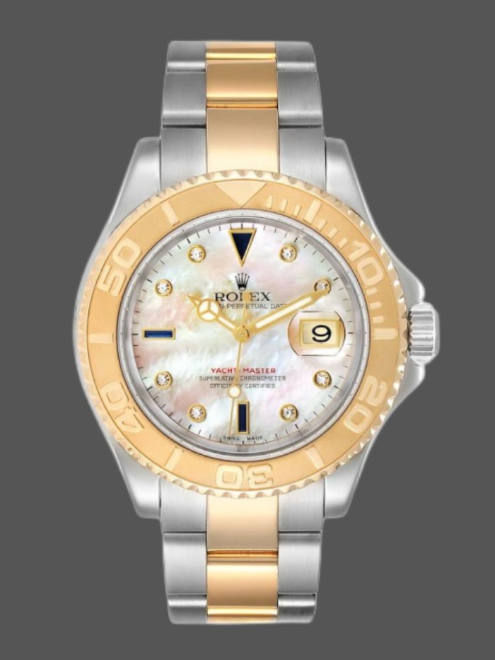 Rolex Yachtmaster 16623 Steel Yellow Gold Mother of Pearl White Dial 40MM Mens Replica Watch
