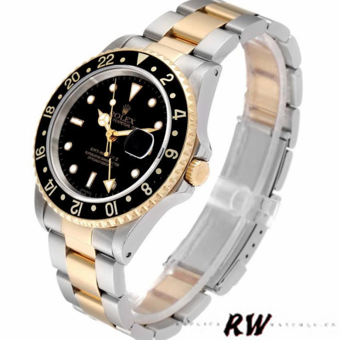 Rolex GMT-Master II 16713LN Steel Yellow Gold Black Dial 40MM Mens Replica Watch