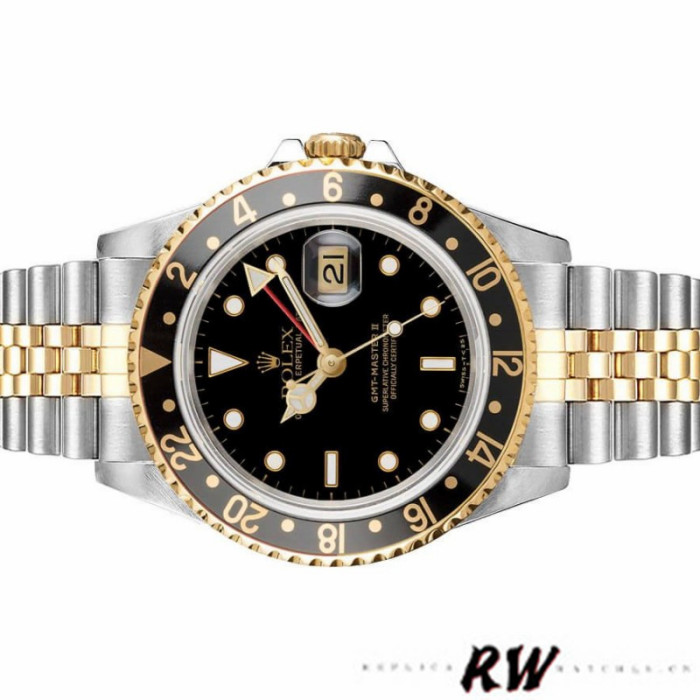 Rolex GMT-Master II 16713LN Oystersteel Yellow Gold Black Dial 40MM Mens Replica Watch