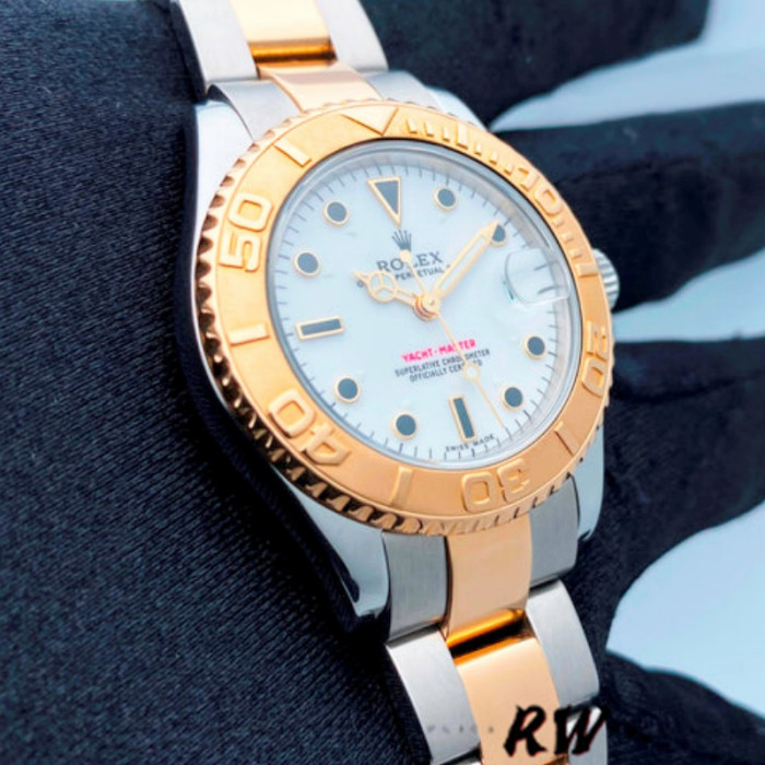 Rolex Yacht-Master 168623 Steel Yellow Gold White Dial 35MM Unisex Replica Watch