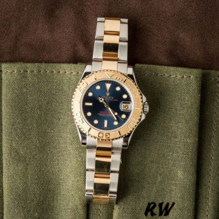 Rolex Yacht-Master 168623 Steel and Gold Blue Dial 35MM Unisex Replica Watch