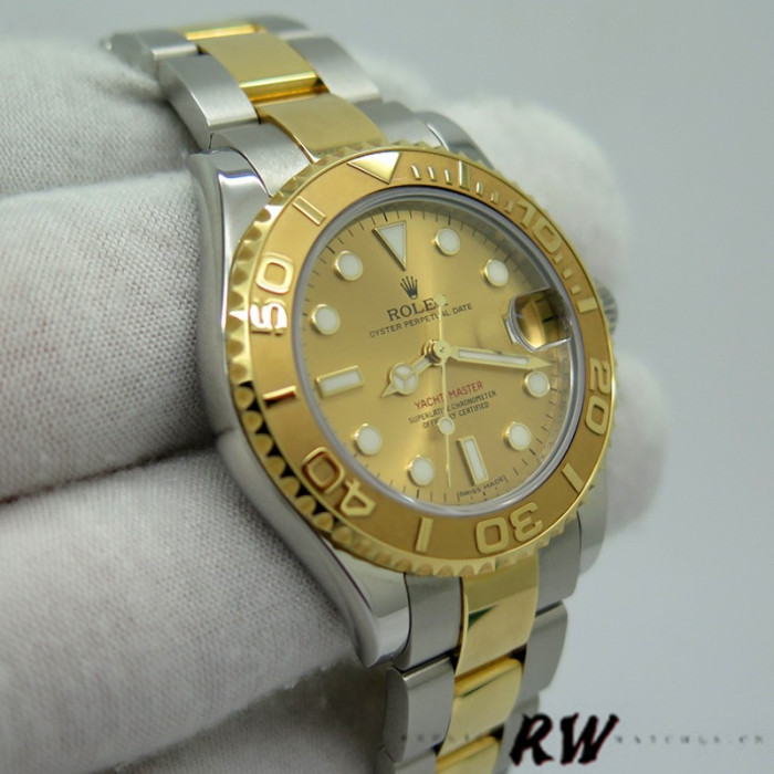 Rolex Yacht-Master 168623 Steel Yellow Gold Champagne Dial 35MM Unisex Replica Watch