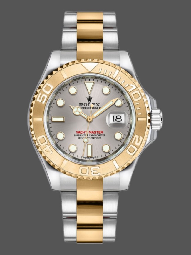 Rolex Yacht-Master 168623 Steel Yellow Gold Platinum Dial 35MM Unisex Replica Watch