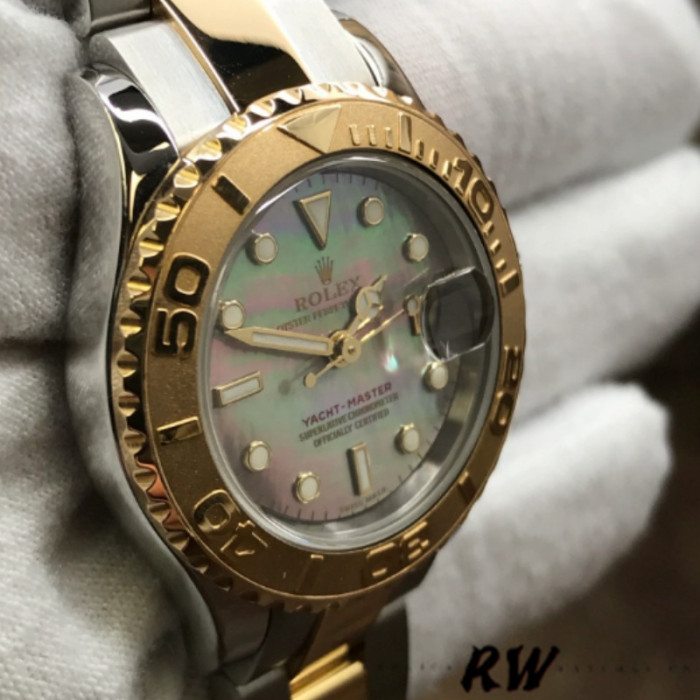 Rolex Yacht-Master 169623 Steel Yellow Gold Black MOP Dial 29MM Lady Replica Watch