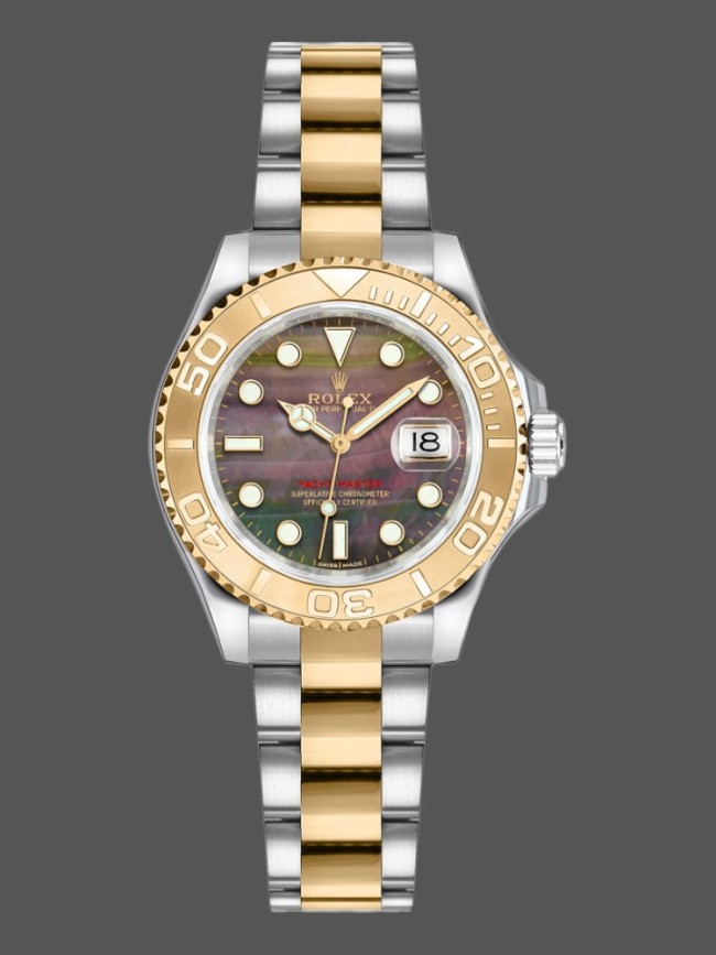 Rolex Yacht-Master 169623 Steel Yellow Gold Black MOP Dial 29MM Lady Replica Watch