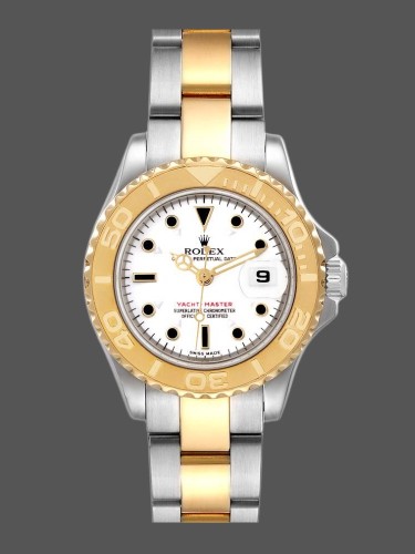 Rolex Yacht-Master 169623 Steel Yellow Gold White Dial 29MM Lady Replica Watch