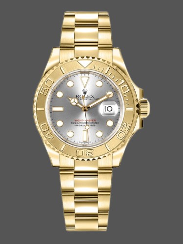 Rolex Yacht-Master 169628 Yellow Gold Grey Dial 29MM Lady Replica Watch