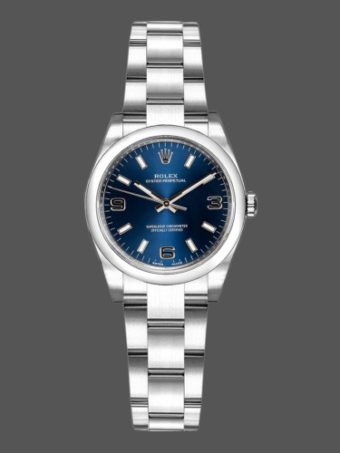 Rolex Oyster Perpetual 176200 Blue Dial Domed Bezel 26mm Lady Replica Watch