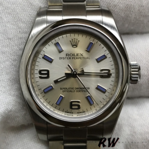 Rolex Oyster Perpetual 176200 Stainless Steel Silver Dial 26MM Lady Replica Watch