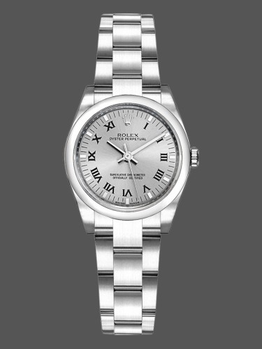 Rolex Oyster Perpetual 176200 Silver Roman Numeral Dial 26mm Lady Replica Watch
