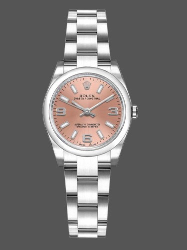 Rolex Oyster Perpetual 176200 Pink Dial Domed Bezel 26MM Lady Replica Watch