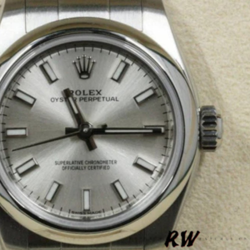 Rolex Oyster Perpetual 176200 Silver Index Stainless Steel 26mm Lady Replica Watch