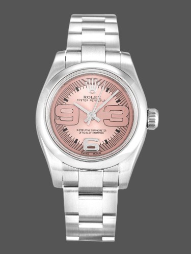 Rolex Oyster Perpetual 176200 Pink Maxi Arabic Dial 26MM Lady Replica Watch