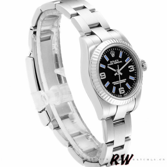 Rolex Oyster Perpetual 176234 Black Dial Blue Baton 26MM Lady Replica Watch