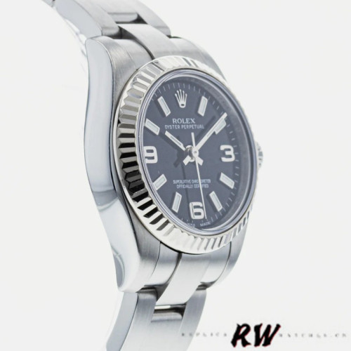 Rolex Oyster Perpetual 176234 Fluted Bezel Black Arabic Dial 26MM Lady Replica Watch
