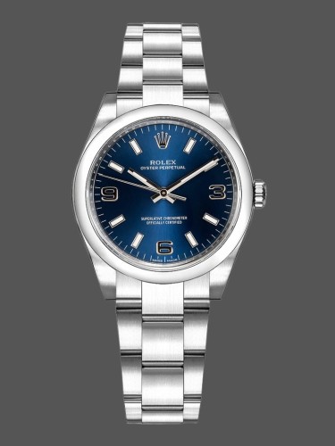 Rolex Oyster Perpetual 177200 Blue Dial Domed Bezel 31mm Lady Replica Watch