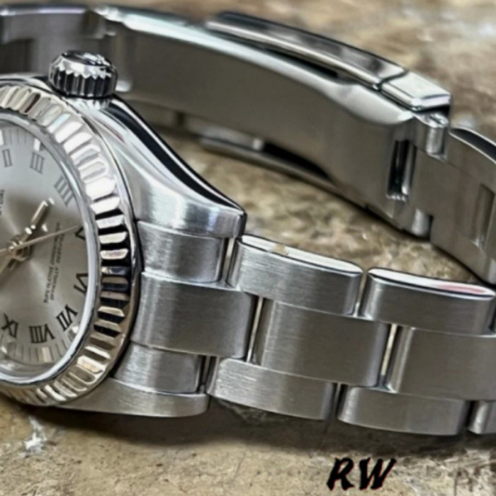 Rolex Oyster Perpetual 176234 Silver Roman Diamond Dial 26MM Lady Replica Watch