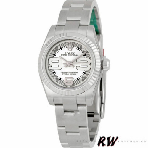 Rolex Oyster Perpetual 176234 Silver Maxi Arabic Dial 26mm Lady Replica Watch