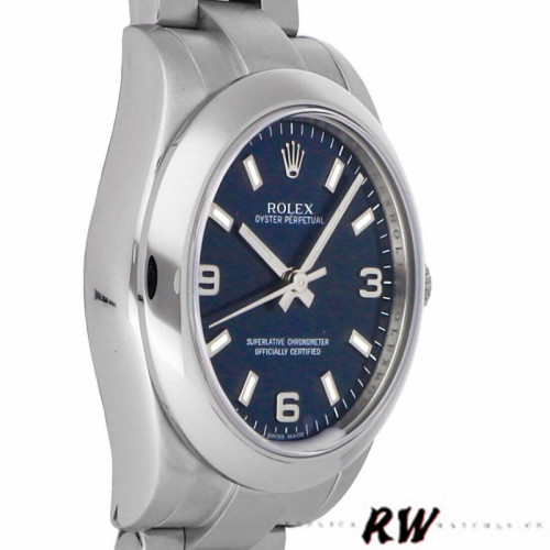 Rolex Oyster Perpetual 177200 Blue Arabic Dial Domed Bezel 31mm Lady Replica Watch