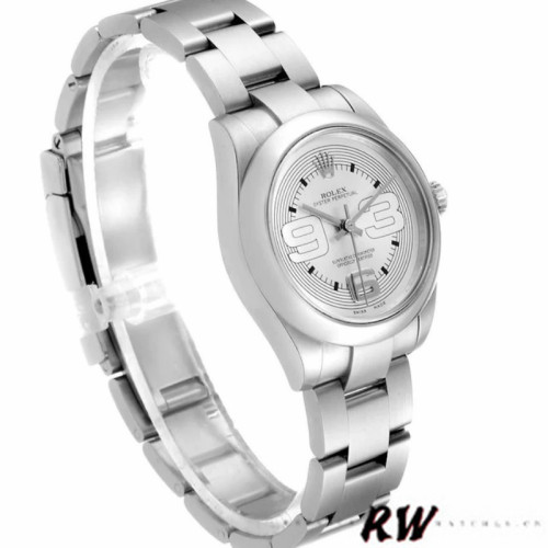 Rolex Oyster Perpetual 177200 Silver Maxi Arabic Dial 31mm Lady Replica Watch
